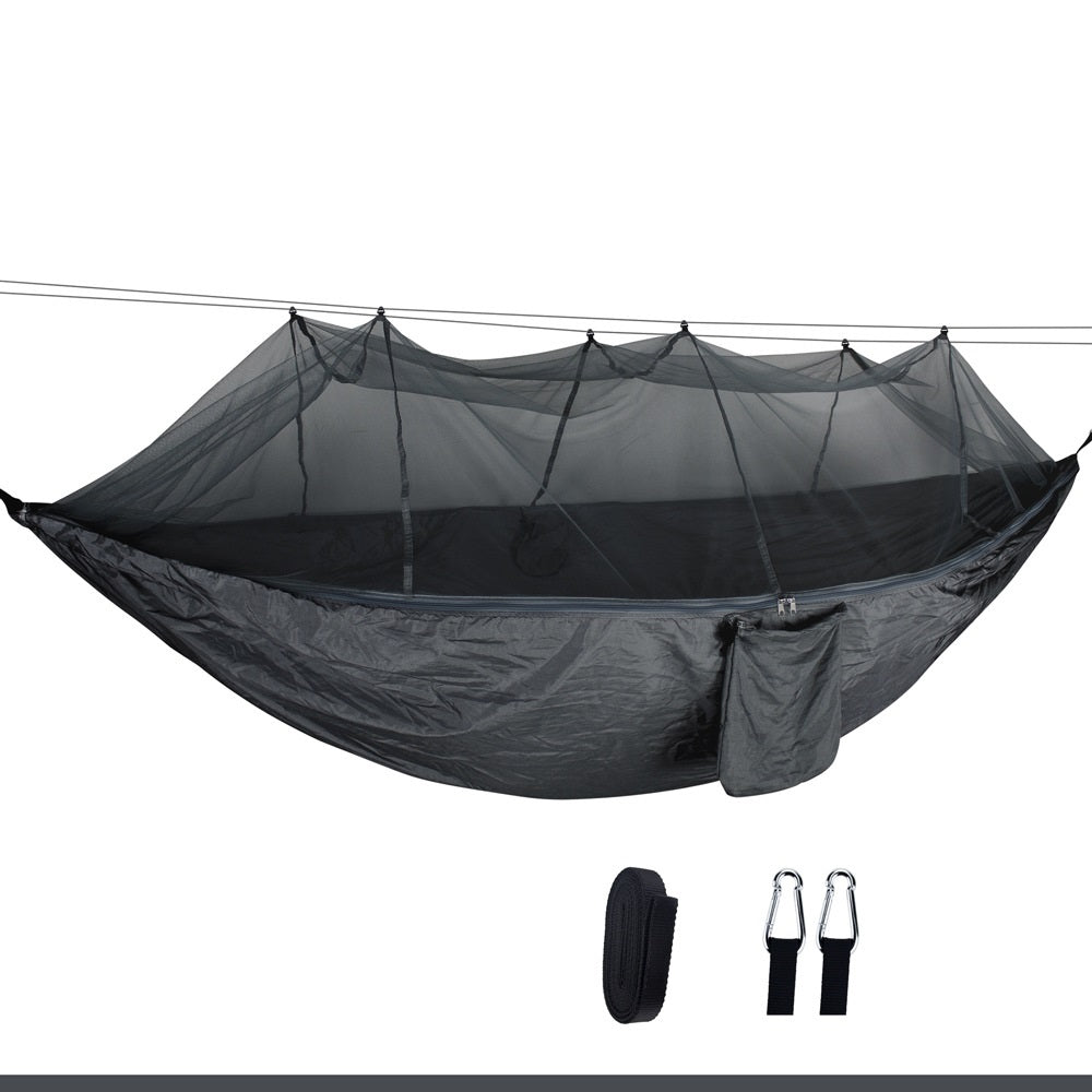 Portable Mosquito-Proof Double Hammock with Densified Mesh for Outdoor Recreation