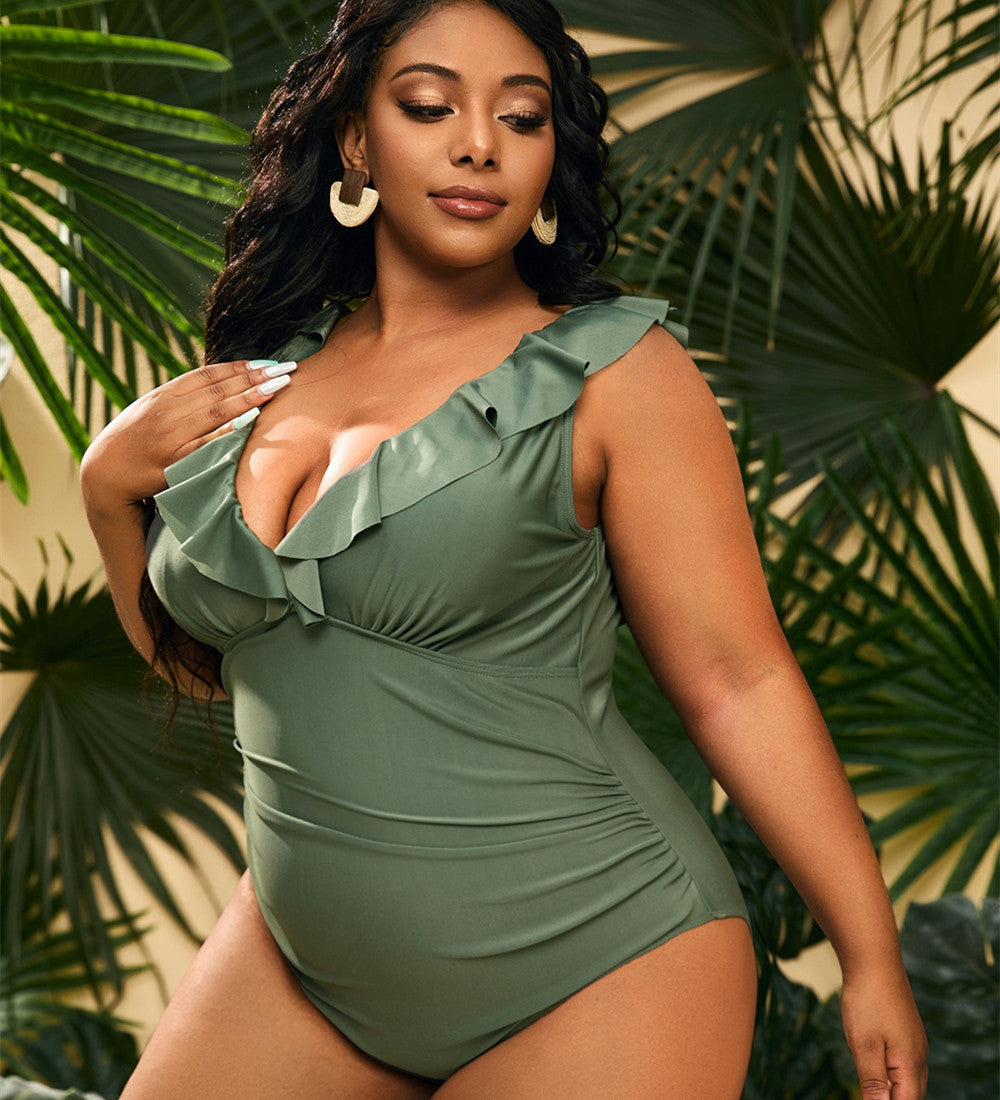 New Plus Size Conservative Women's Beach Swimsuit