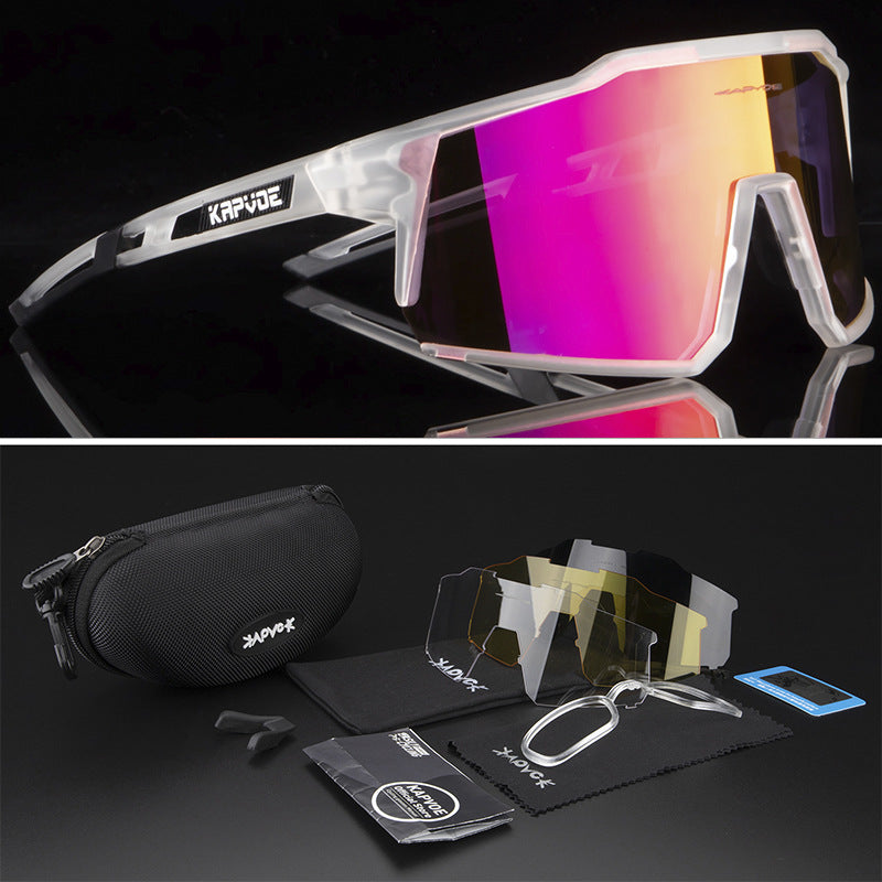 Colorful snow sports glasses