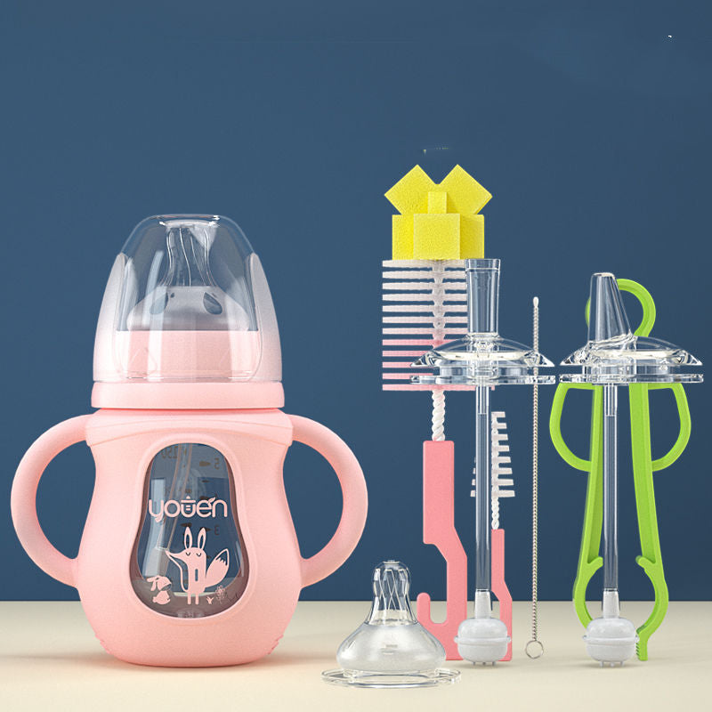 Silicone Baby Bottle with Straw -Leak proof