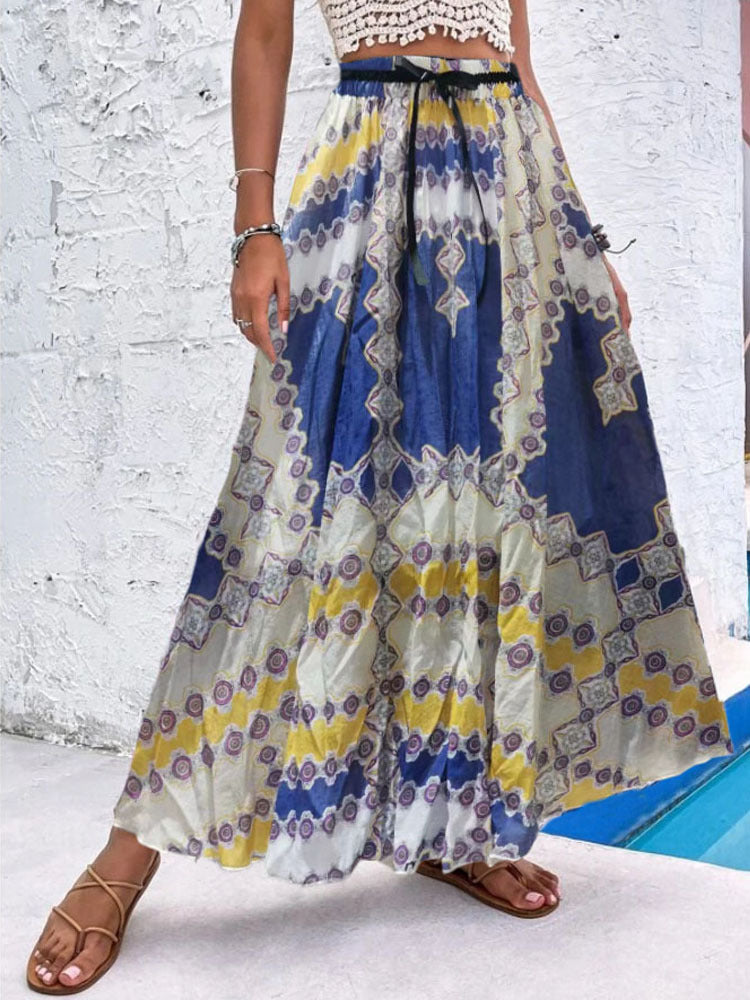 Women's Bohemian Print Beach A-Line Dress