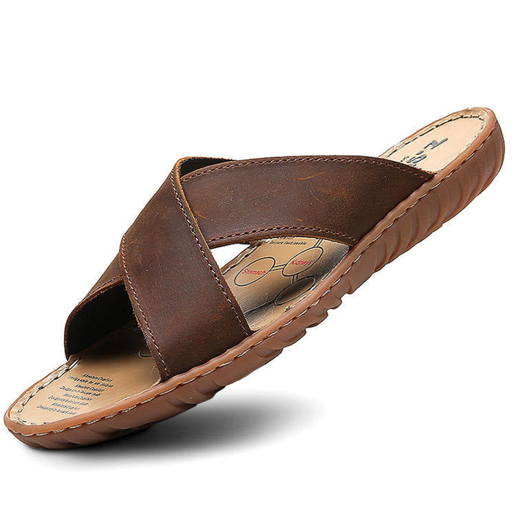 Beach Summer Outdoor Beef Tendon Leather Sandals