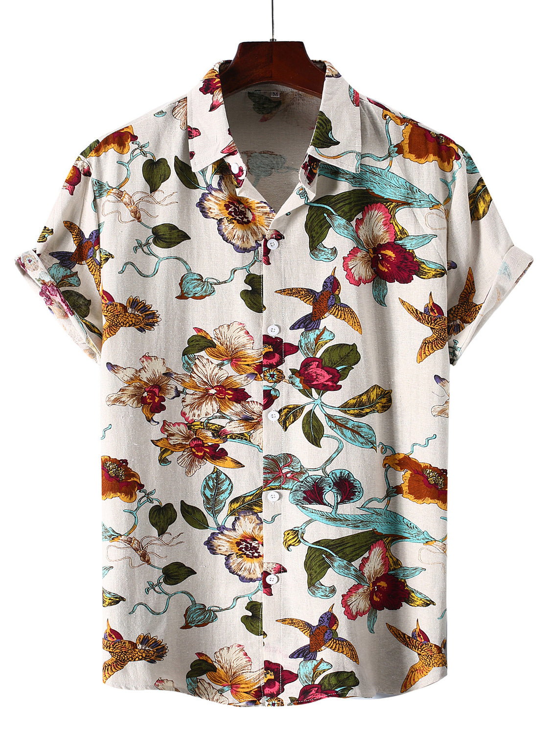 Men's Short Sleeve Floral Shirt Beach Shirt