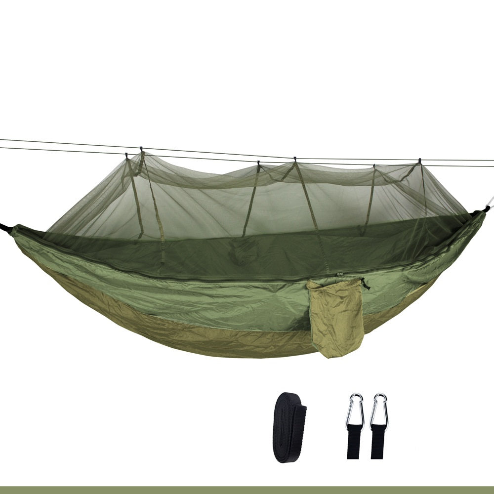 Portable Mosquito-Proof Double Hammock with Densified Mesh for Outdoor Recreation