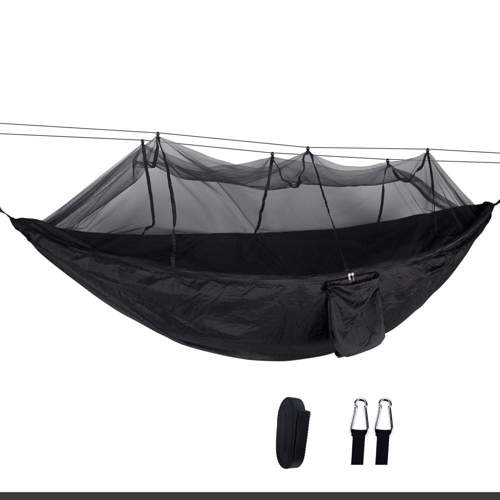 Lightweight Mosquito-Proof Double Hammock with Densified Mesh for Outdoor Adventures