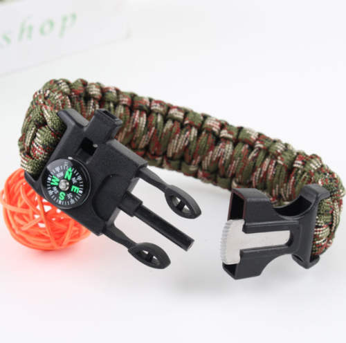 Emergency bracelet for camping, hiking, climbing and hunting