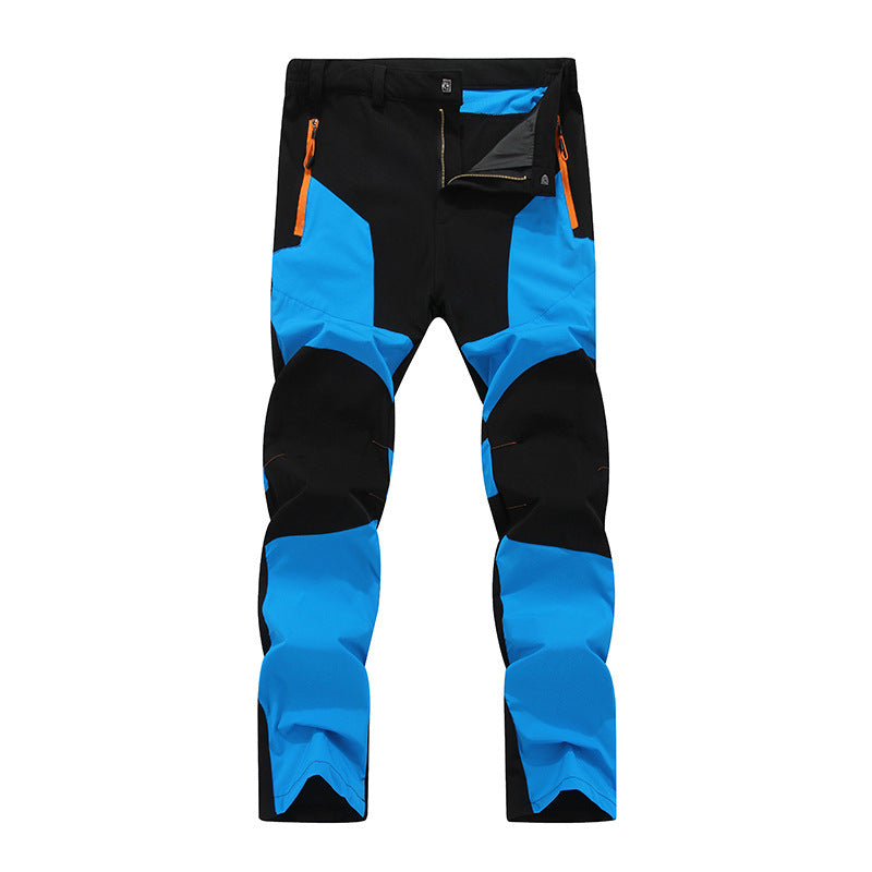 Men's Adjustable Waistband Windproof Hiking Trousers with Pockets.