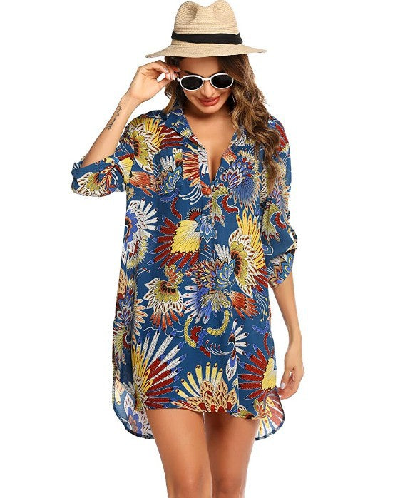 European And American Women's Swimwear Beach Blouse