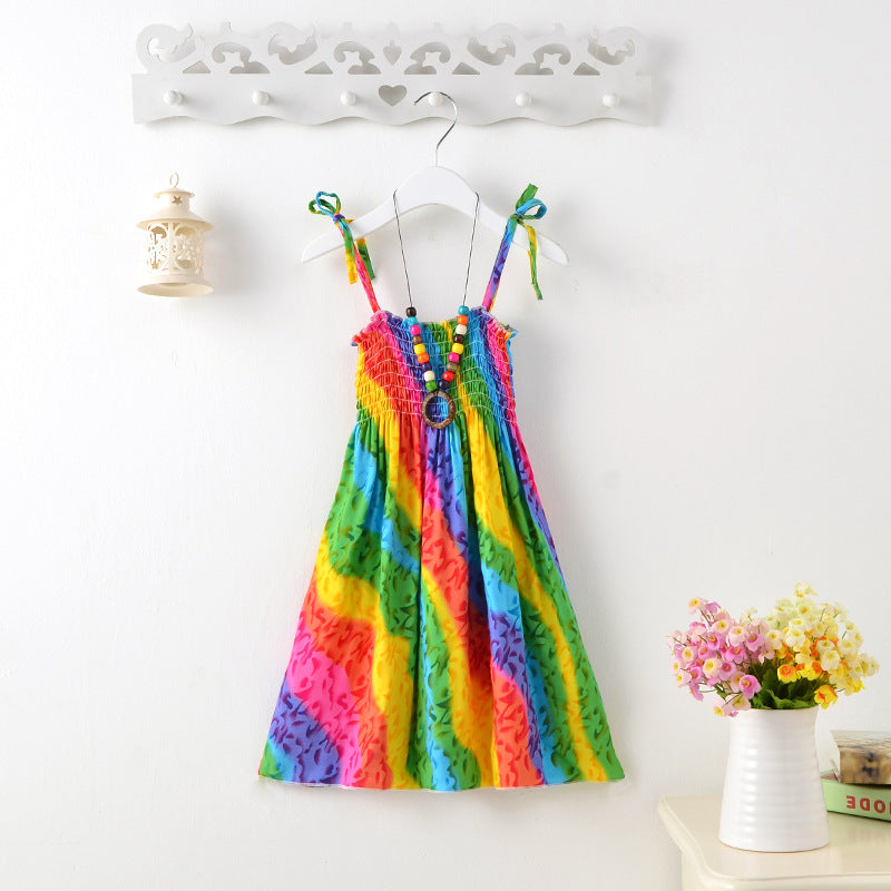 Girls' Summer Beach Dress Bohemian Children's Dress