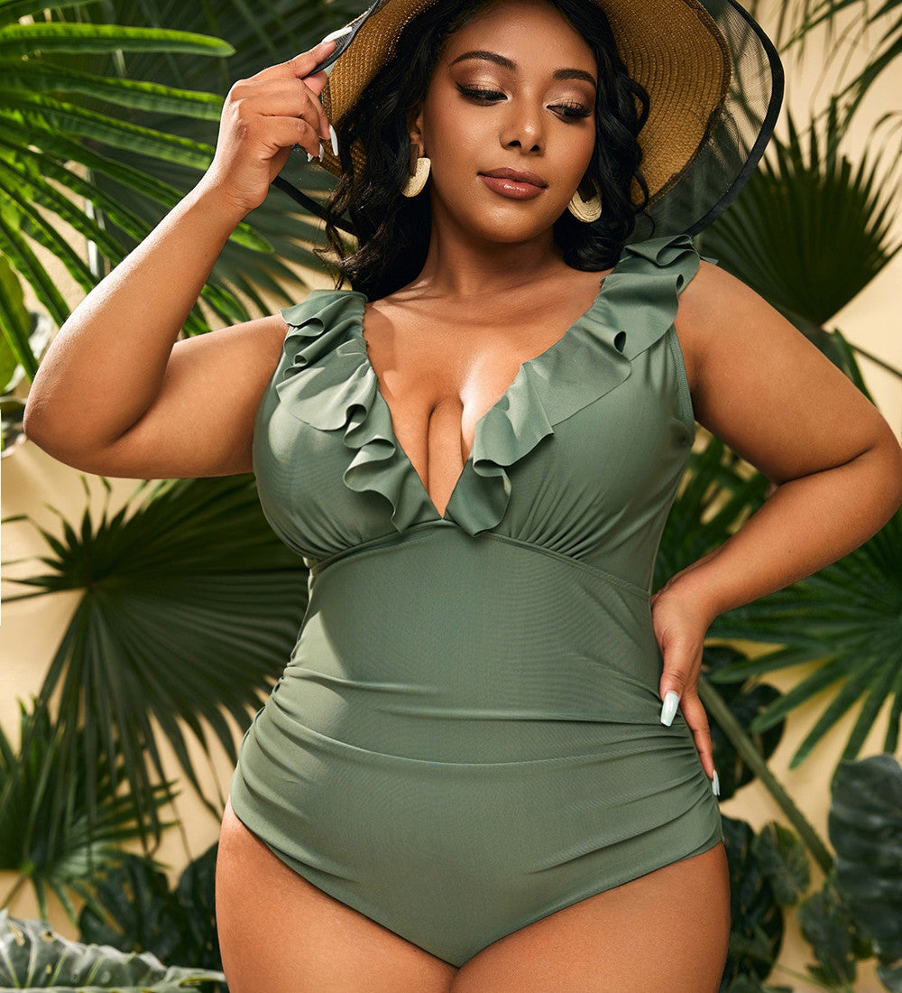 New Plus Size Conservative Women's Beach Swimsuit