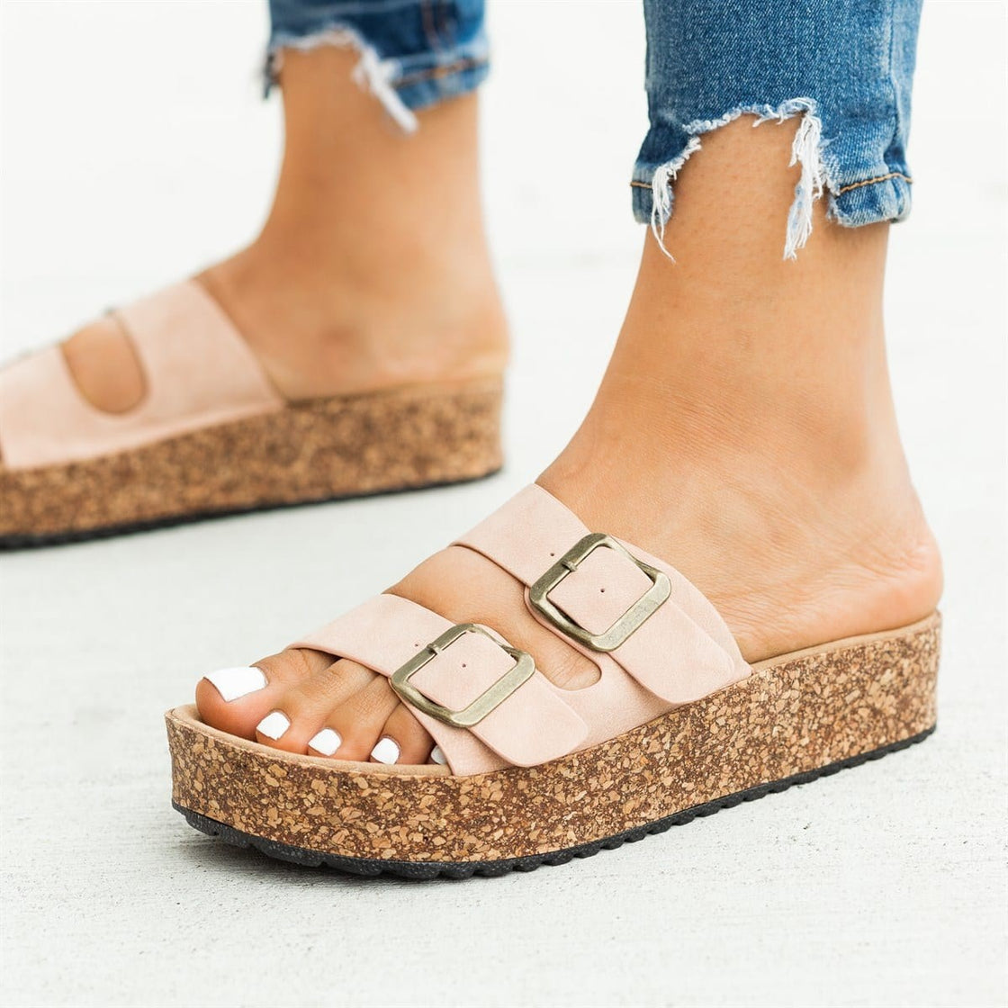 Thick-soled Belt Buckle Roman Sandals Beach Shoes